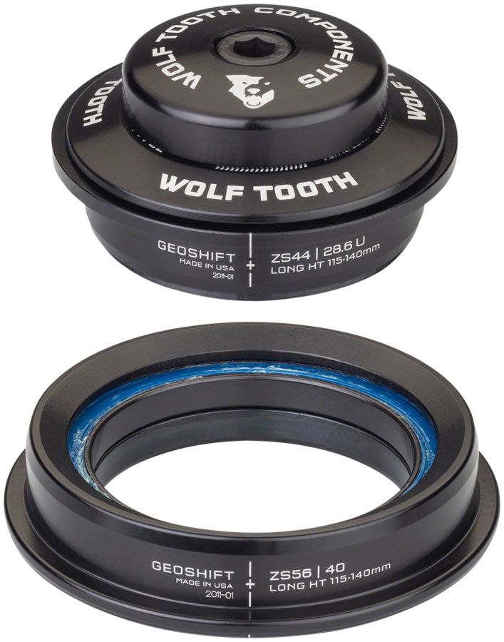 Wolf Tooth GeoShift Performance Angle Headset - 1 Deg, Long, ZS44/ZS56, Black Clearance Wiki