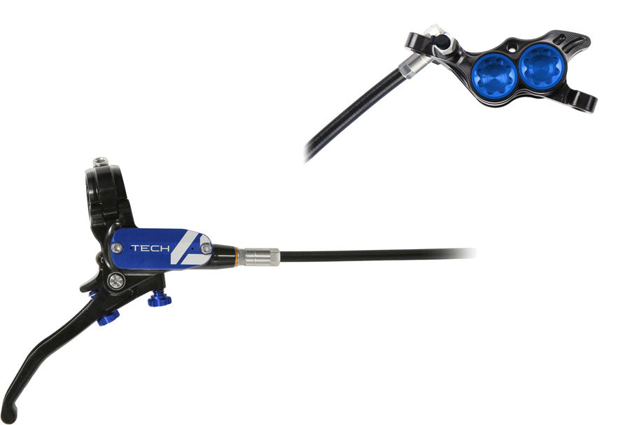 Hope Tech 4 E4 Disc Brake and Lever Set - Rear, Hydraulic, Post Mount, Blue Cheap Sale Amazing Pice