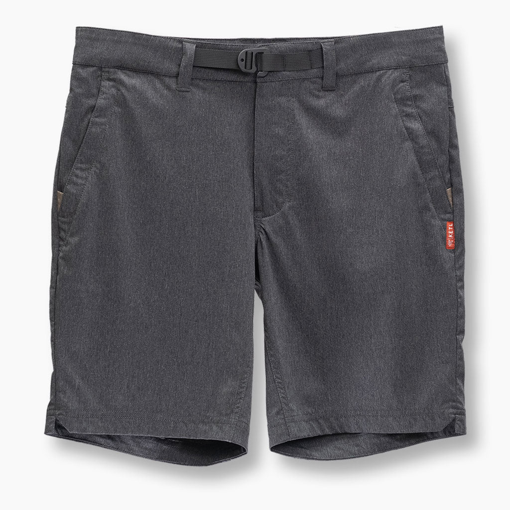 KETL Mtn Virtue Hybrid Shorts V3 9 Inseam: Swim, Hike, Travel, Lounge, Bike - Men's Hiking Chino Style Lightweight Charcoal