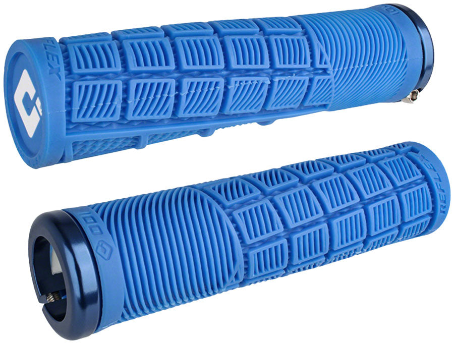 ODI Reflex V2.1 Grips - White/Blue, Lock-On Sale Real