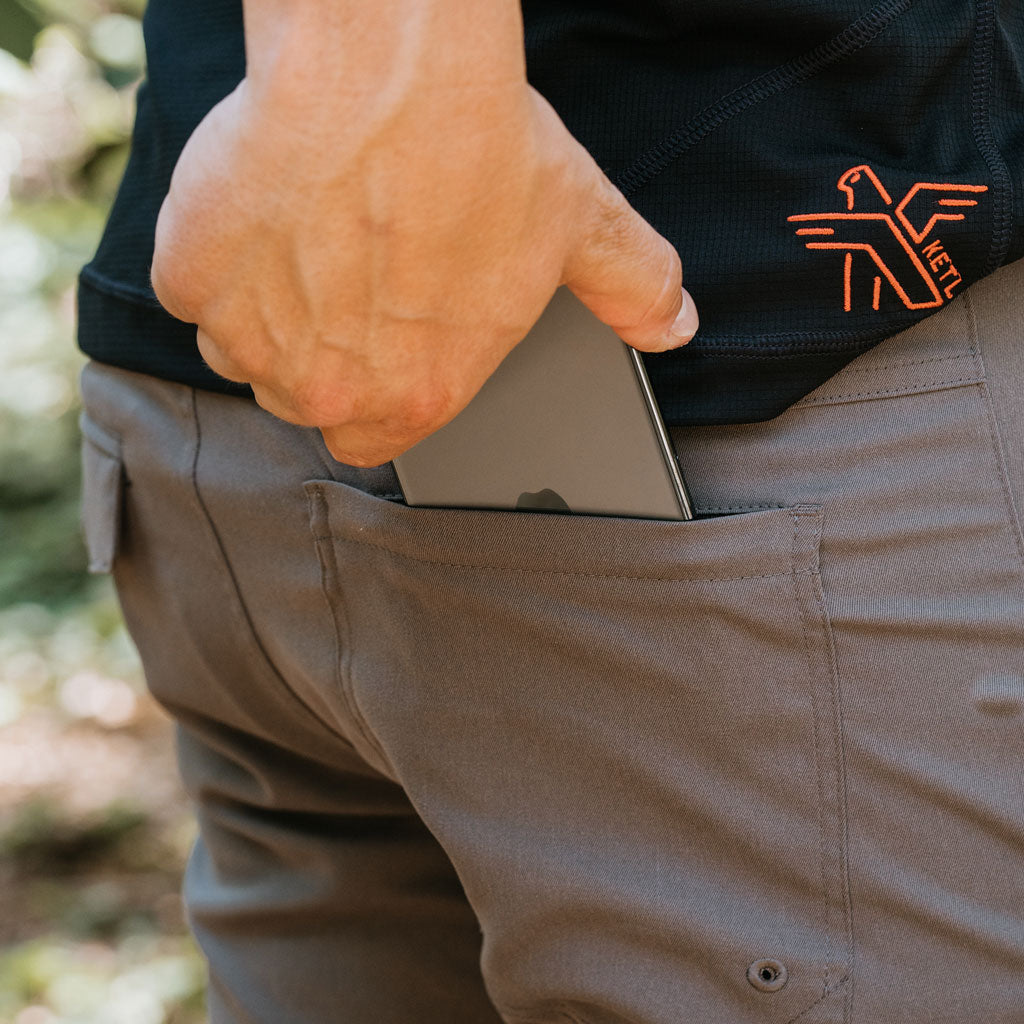 KETL Mtn Tomfoolery Travel Pants 34 Inseam: Stretchy, Packable, Casual Chino Style W/ Zipper Pockets - Grey Men's