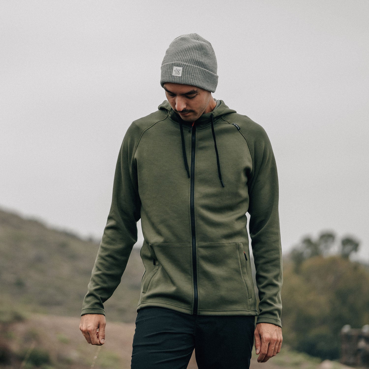 KETL Mtn Folly Active Travel Hoodie - Zipper Pockets, Stretchy, Breathable - Men's Zip-Up V.2 Green