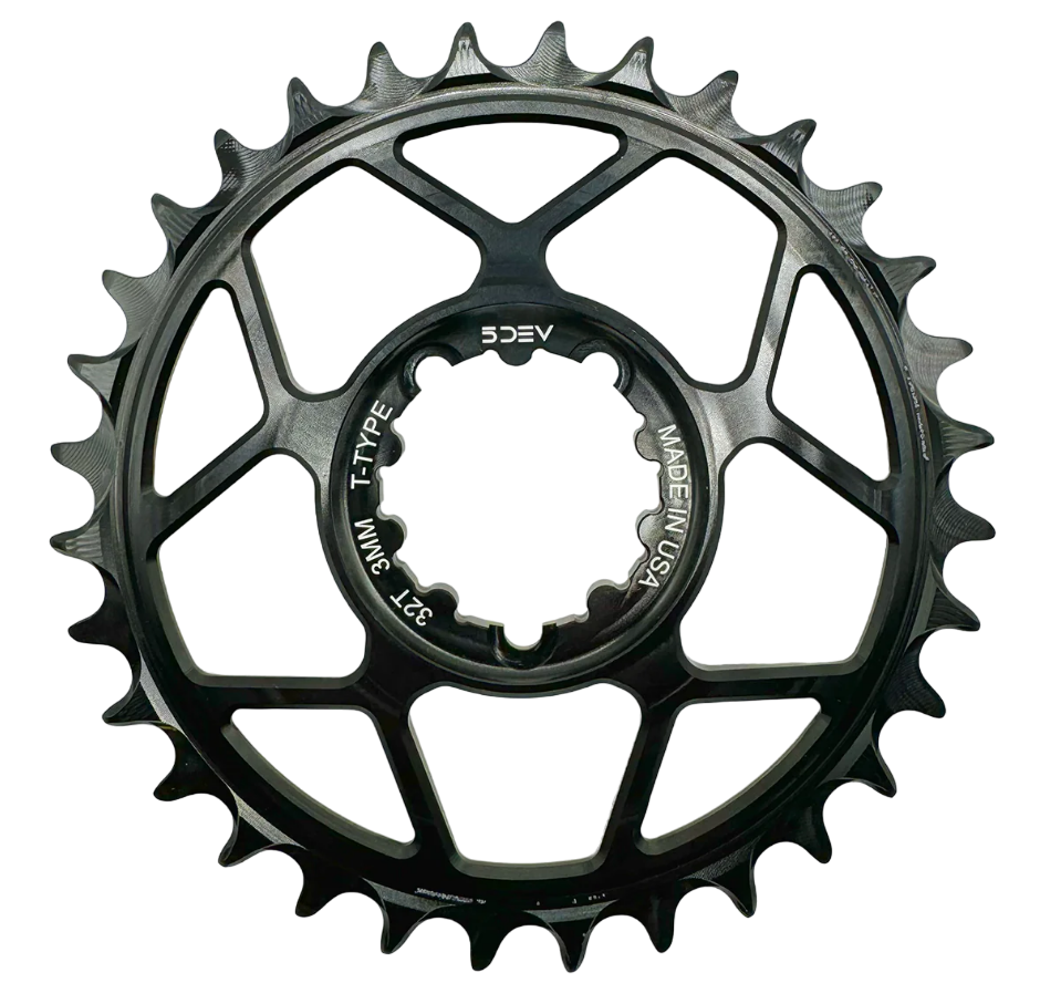 5Dev T-Type Aluminum Chainring, Black, Sram 8 Bolt, 32 Tooth, 3mm Offset Free Shipping Recommend