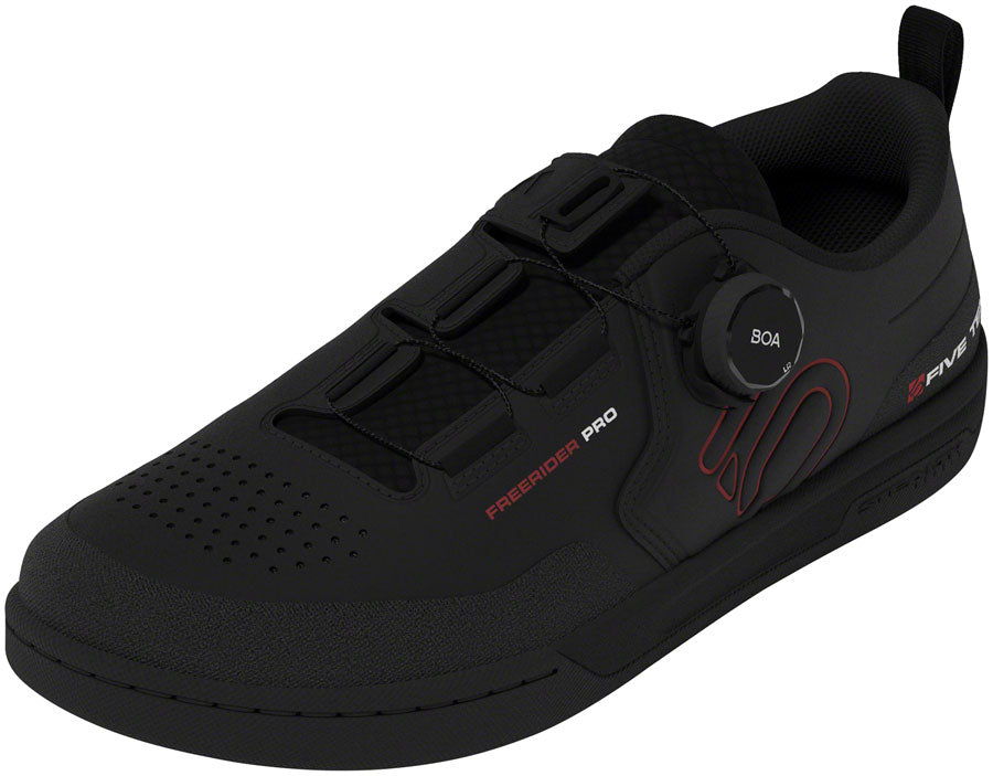 Five Ten Freerider Pro BOA Flat Shoes - Men's, Core Black/Red/FTWR White, 12