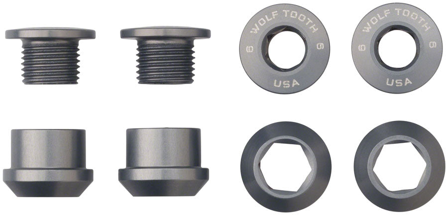 Wolf Tooth 1x Chainring Bolt Set - 6mm, Dual Hex Fittings, Set/4, Gun Metal 2025 Newest Sale Online