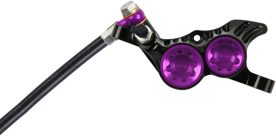 Hope Tech 4 V4 Disc Brake and Lever Set - Rear, Hydraulic, Post Mount, Purple Cheap Sale Tumblr