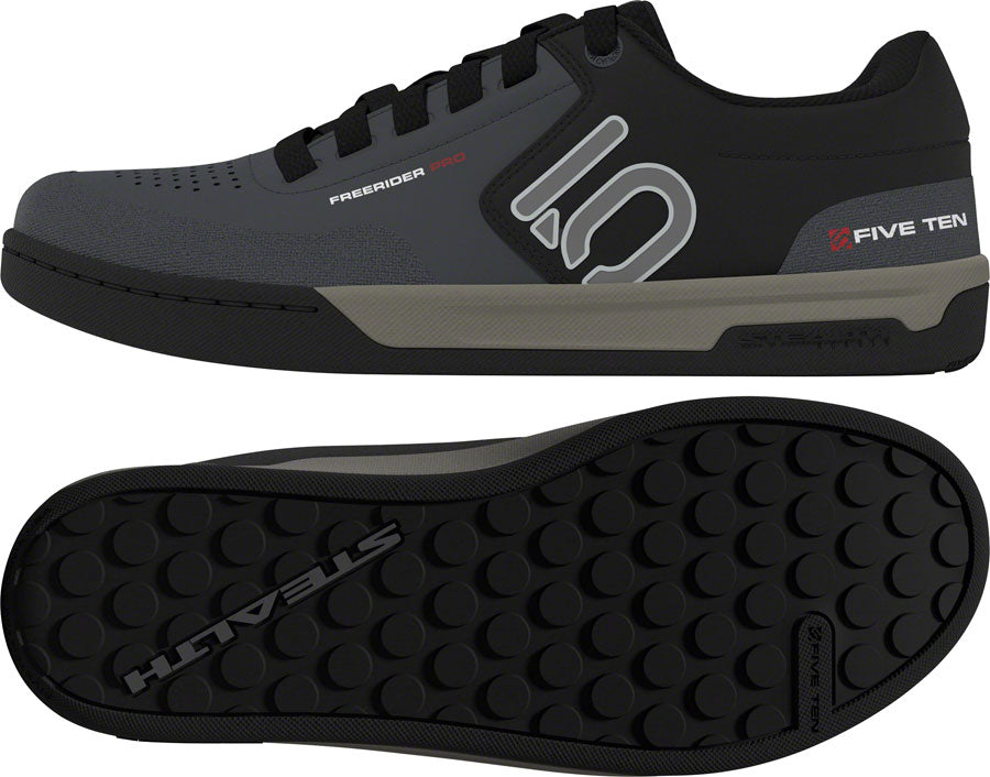 Five Ten Freerider Pro Flat Shoes - Men's, Gray Six/Silver Pebble/Core Black, 10.5