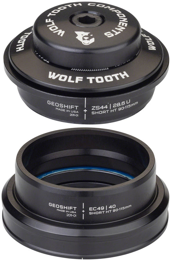 Wolf Tooth GeoShift Performance Angle Headset - 1 Deg, Short, ZS44/EC49, Black Clearance Footlocker Finishline