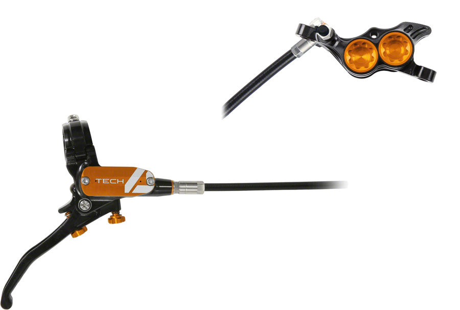 Hope Tech 4 E4 Disc Brake and Lever Set - Rear, Hydraulic, Post Mount, Orange Sale Amazing Pice