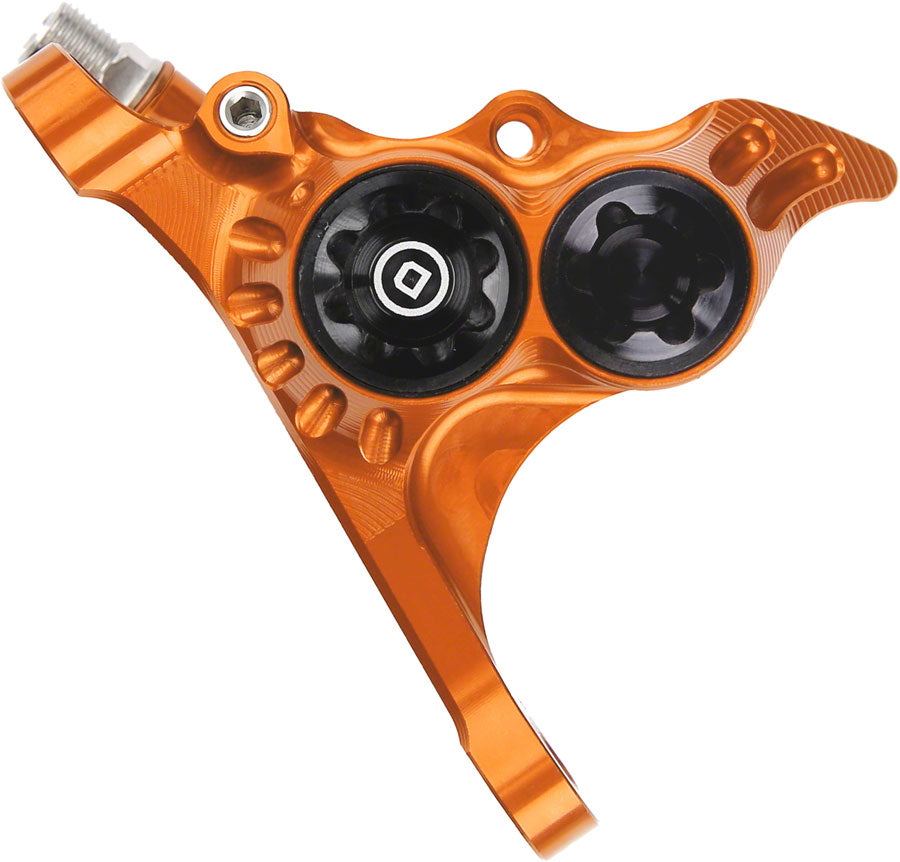 Hope RX4+ Disc Brake Caliper - Flat Mount Front, +20mm, DOT Type, Orange Outlet Exclusive