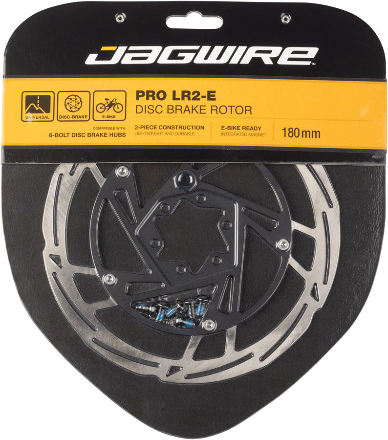 Jagwire Pro LR2-E Ebike Disc Brake Rotor with Magnet - 180mm, 6-Bolt, Silver/Black Cheap Pice Top Quality