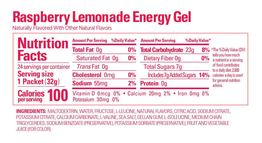 GU Energy Gel - Raspberry Lemonade, Box of 24 Discount Collections