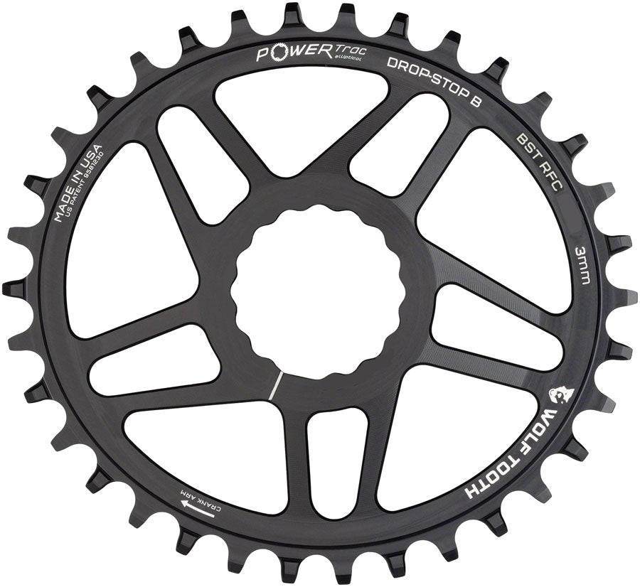 Wolf Tooth Elliptical Direct Mount Chainring - 36t, RaceFace/Easton CINCH Direct Mount, Drop-Stop B, For Boost Cranks, Outlet Best Seller