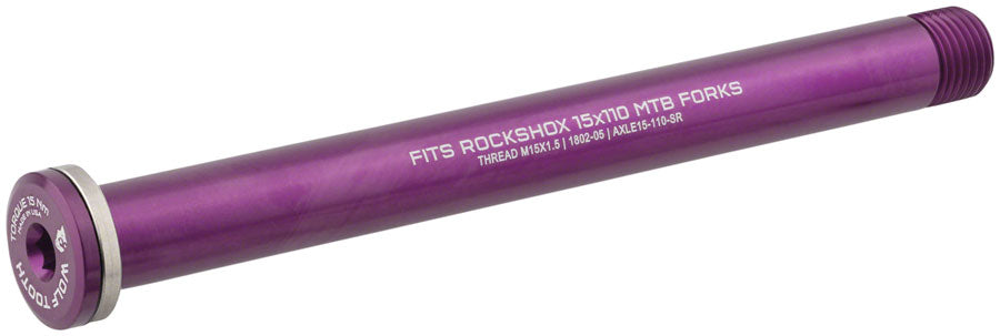 Wolf Tooth Front Thru Axle - RockShox, 15 x 110mm, Purple Clearance Big Sale