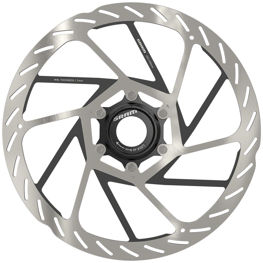 SRAM HS2 Disc Brake Rotor - 220mm, Center Lock, Rounded, Silver/Black Sale Reliable