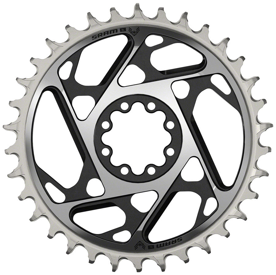 SRAM XX SL Eagle T-Type Direct Mount Chainring - 34t, 12-Speed, 8-Bolt Direct Mount, 3mm Offset, Aluminum, Black/Silver, Clearance Order