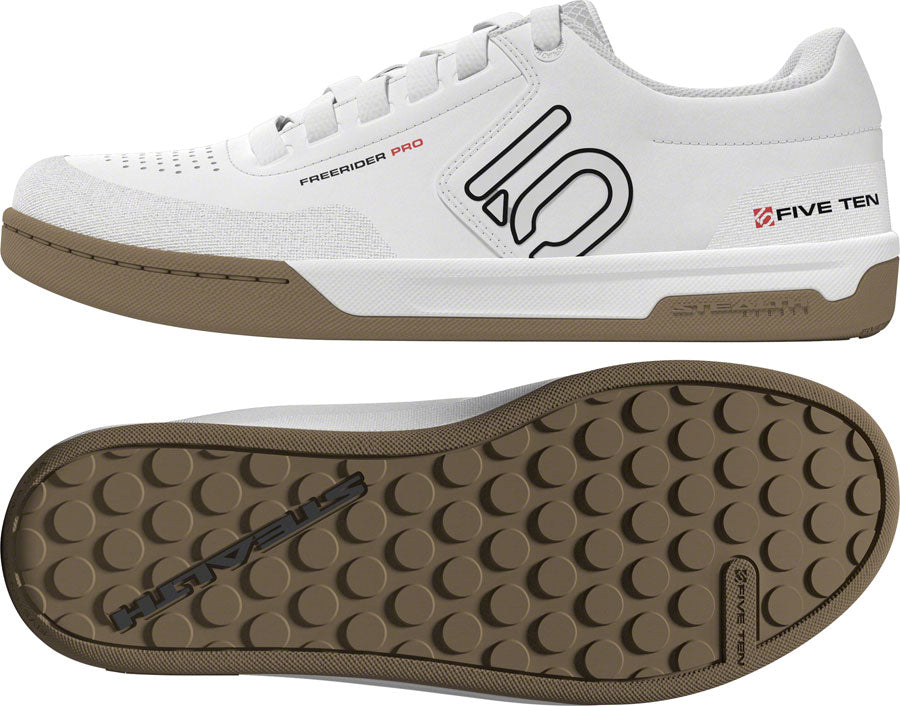 Five Ten Freerider Pro Flat Shoes - Men's, FTWR White/Core Black/Red, 11.5