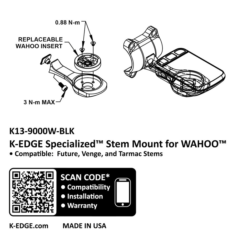 K-EDGE Wahoo Specialized Future Mount - Black Discount Low Shipping Fee