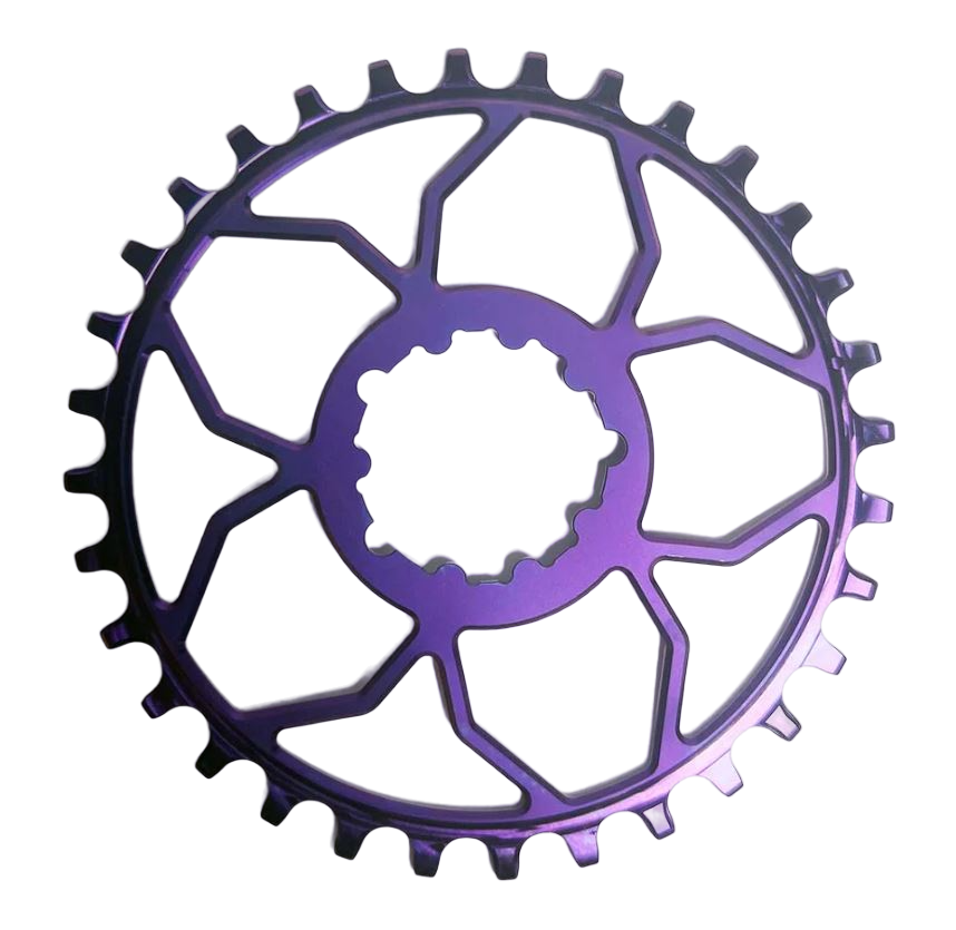 5Dev Ultra Light Titanium Chainring, Purple, 3 Bolt, 3mm Offset Free Shipping Very Cheap