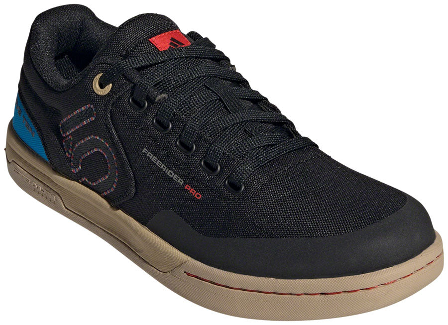 Five Ten Freerider Pro Canvas Flat Shoes - Men's, Core Black/Carbon/Pulse Lime, 12.5