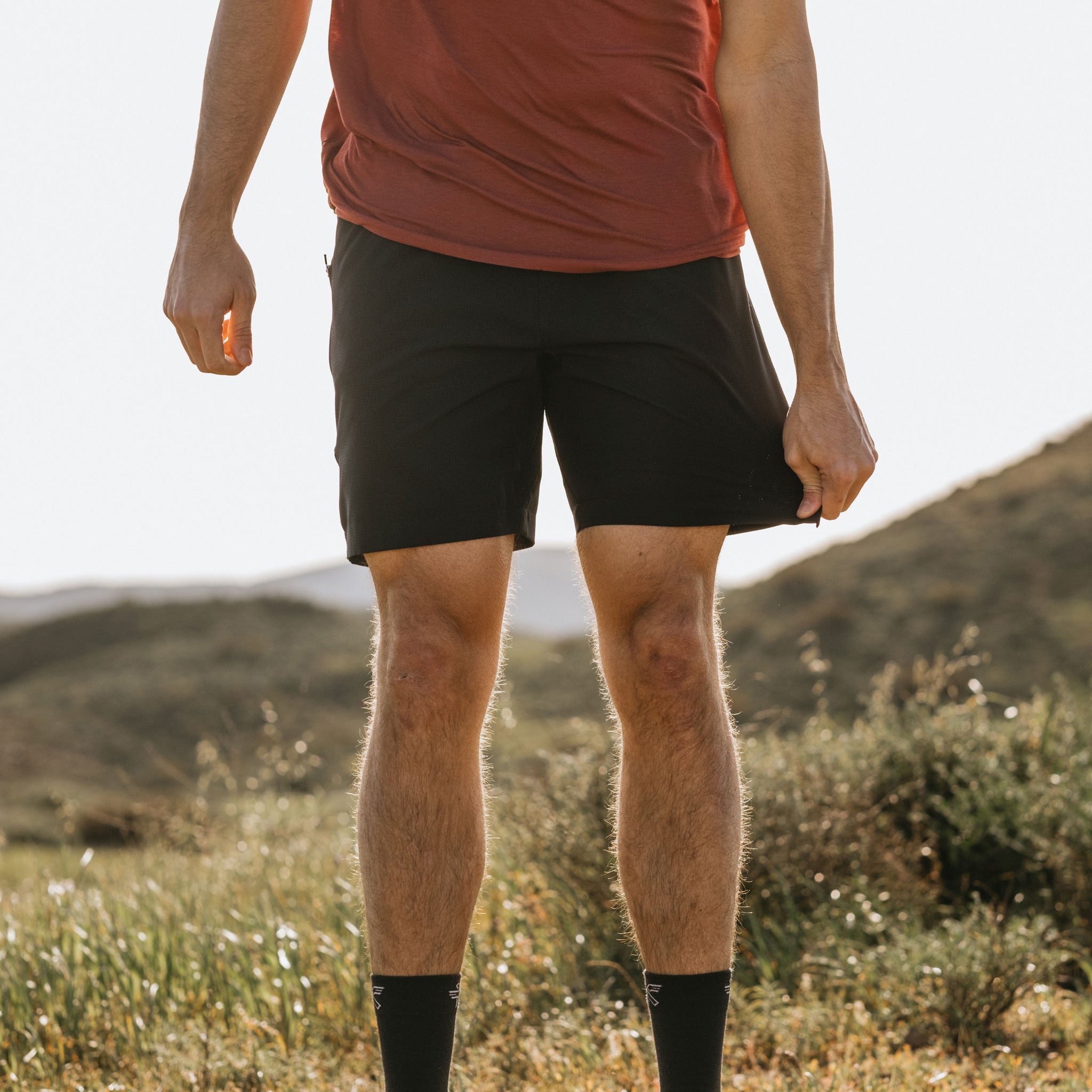 KETL Mtn Vent Lightweight Shorts 7 Inseam: Summer Hiking & Travel - Ultra-Breathable Airflow Stretch Black Men's