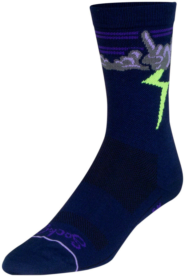 SockGuy Thunder Crew Socks - 6, Navy/Purple/Green, Large/X-Large Finishline Cheap Online