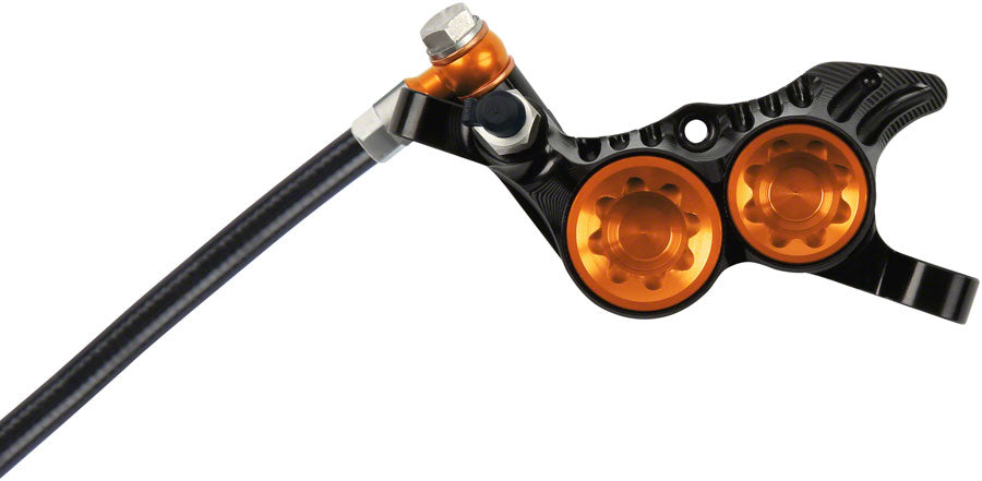 Hope Tech 4 V4 Disc Brake and Lever Set - Front, Hydraulic, Post Mount, Orange Cheap The Cheapest