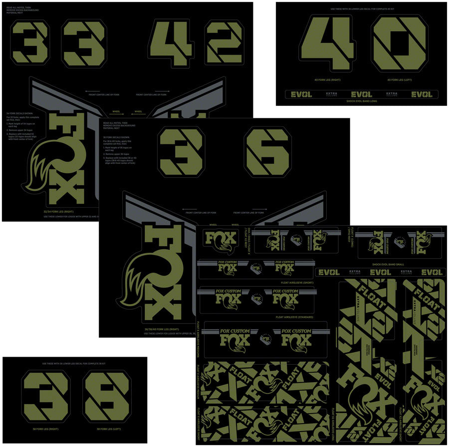 FOX Fork and Shock Decal Kit - Olive Drab Discount Visit New