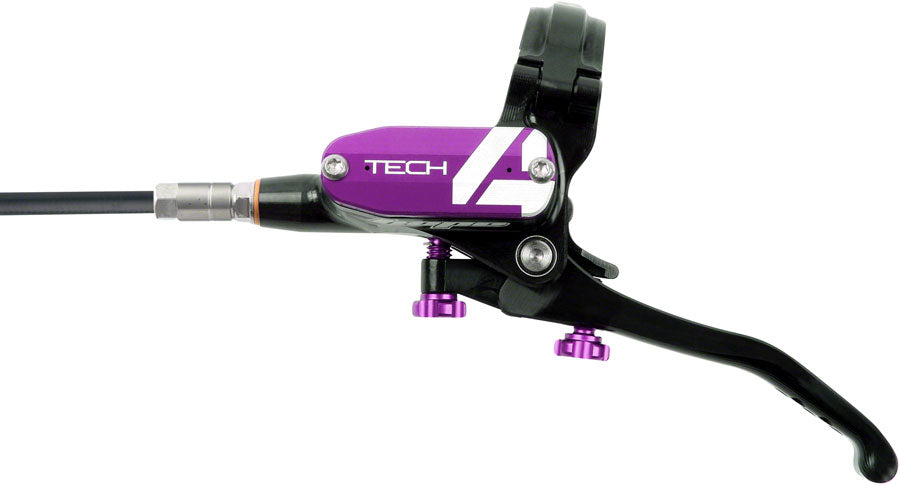 Hope Tech 4 V4 Disc Brake and Lever Set - Rear, Hydraulic, Post Mount, Purple Cheap Sale Tumblr