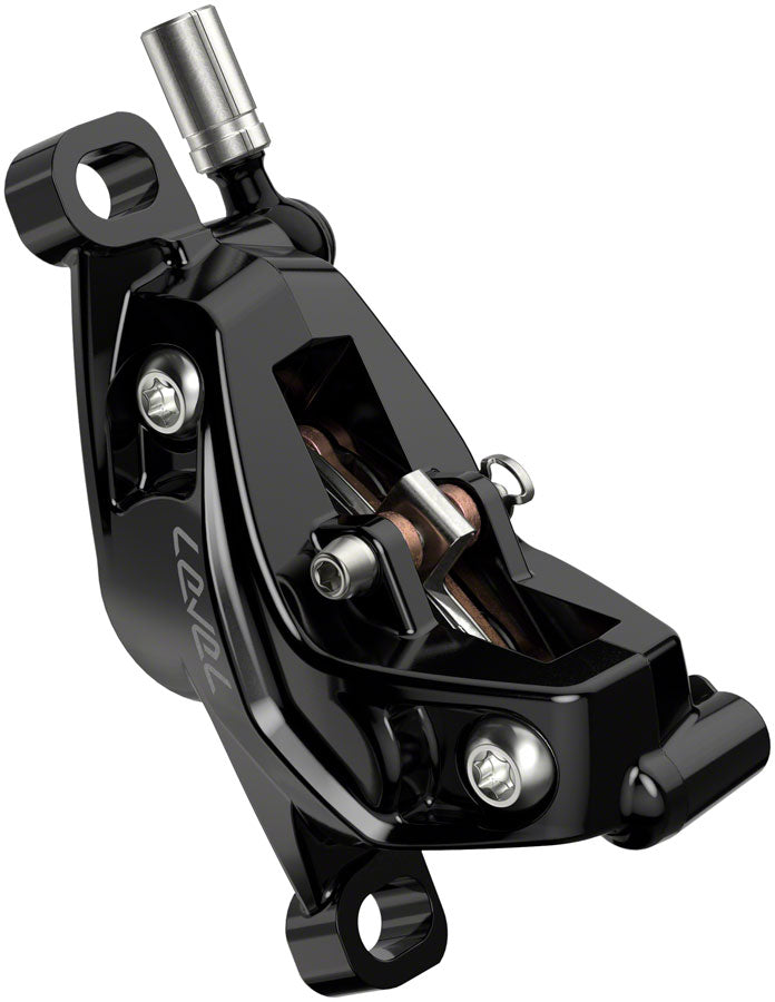 SRAM Level Silver Stealth Disc Brake and Lever - Front, Post Mount, 4-Piston, Aluminum Lever, SS Hardware, Black, C1 Clearance Wide Range Of