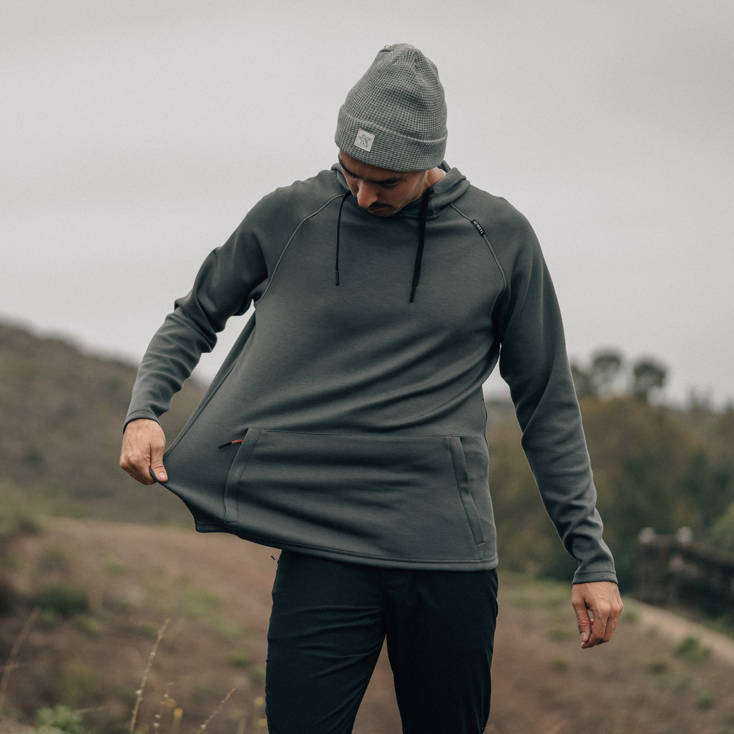 KETL Mtn Folly Active Travel Hoodie - Zipper Pockets, Stretchy, Breathable - Men's Pullover V.2 Grey