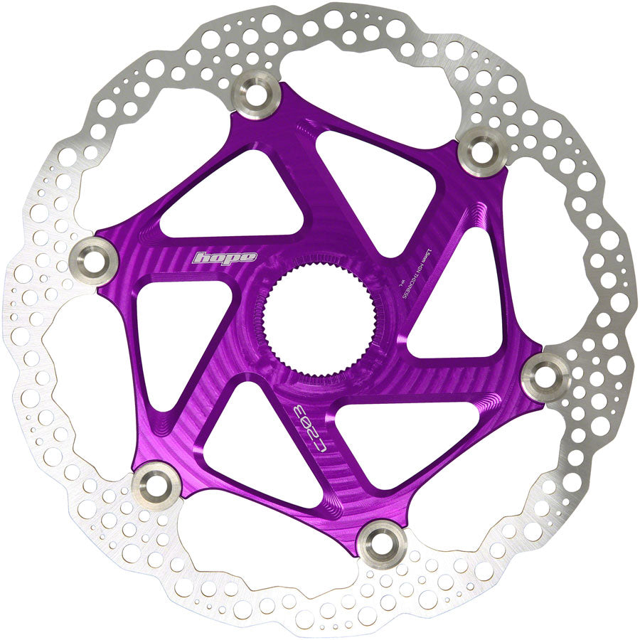 Hope MTB Floating Centre-Lock Disc Brake Rotor - 203mm, Center-Lock, Purple Online Online Clearance