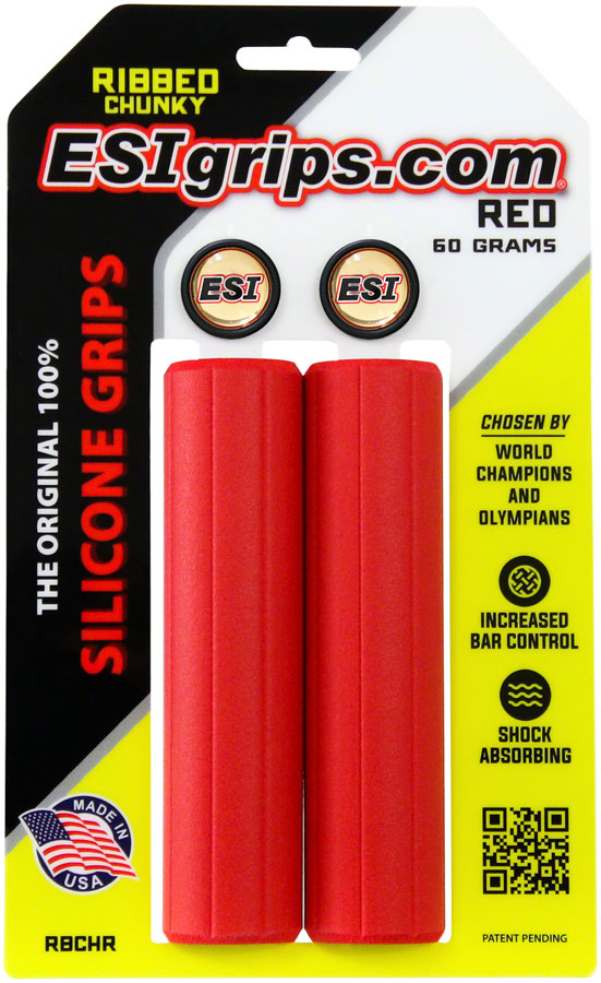 ESI Ribbed Chunky Grips - Red Fast Delivery Sale Online