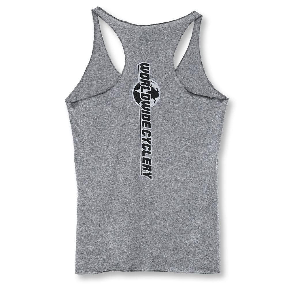 Worldwide Cyclery Tank Top Womens, Heather Grey, Large New Styles For Sale