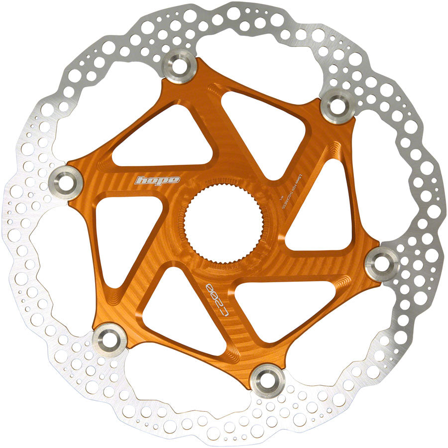 Hope MTB Floating Centre-Lock Disc Brake Rotor - 200mm, Center-Lock, Orange For Nice For Sale