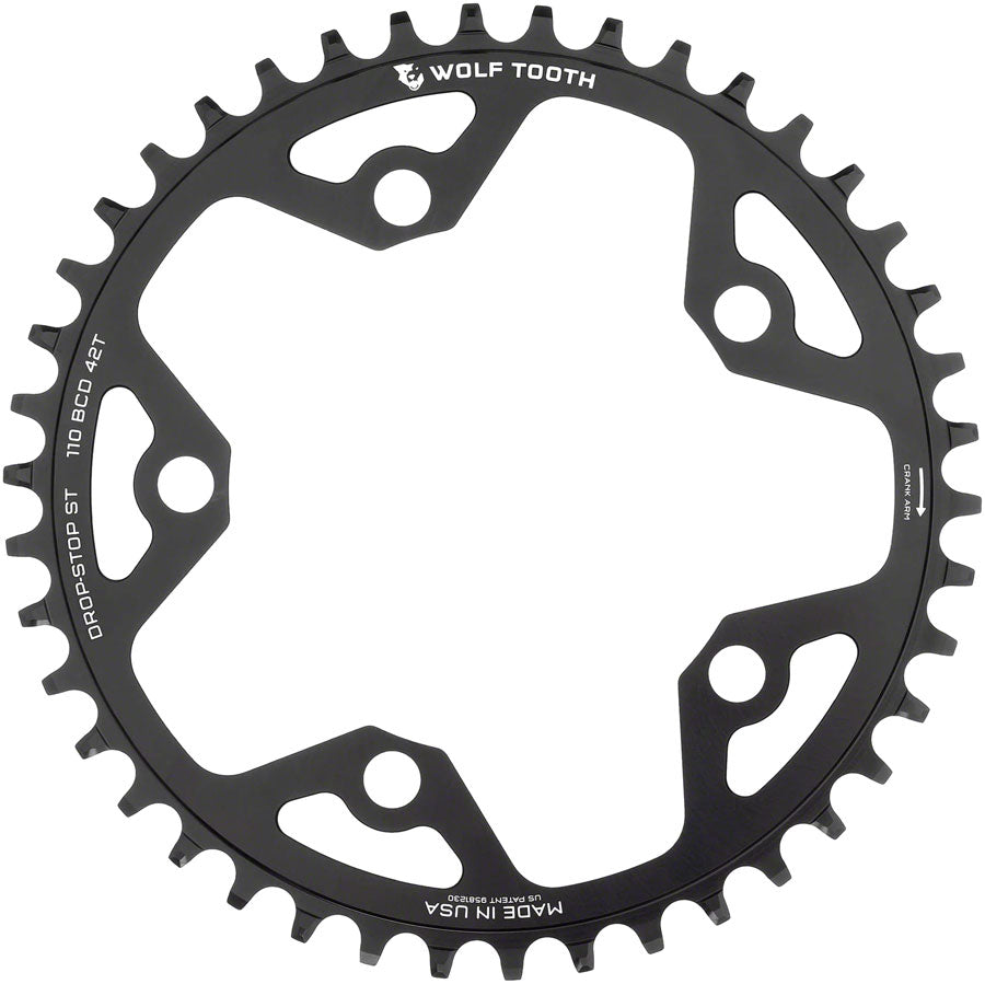 Wolf Tooth 110 BCD Gravel, CX and Road Chainring - 42t, 110 BCD, 5-Bolt, Drop-Stop ST, For Shimano HG+ and KMC 12-Speed Cheap Sale Sast