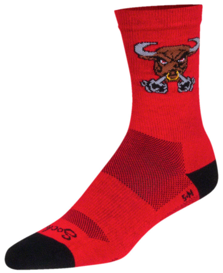 SockGuy Crew Bullish Socks - 6, Red, Small/Medium Clearance Tumblr