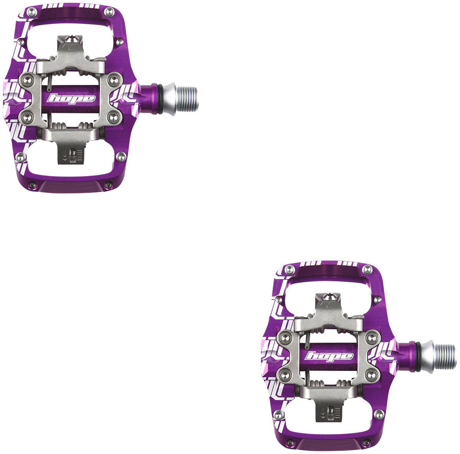 Hope Union TC Pedals - Dual Sided Clipless with Platform, 9/16, Purple Discount Authentic Online