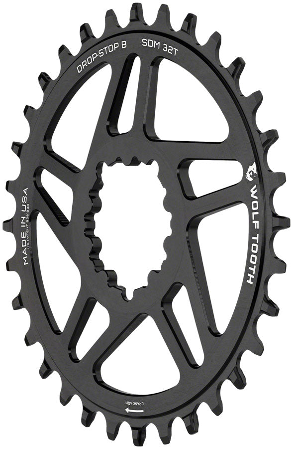 Wolf Tooth Direct Mount Chainring - 32t, SRAM Direct Mount, Drop-Stop B, For SRAM 3-Bolt Boost Cranks, 3mm Offset, Black Low Pice Fee Shipping Online