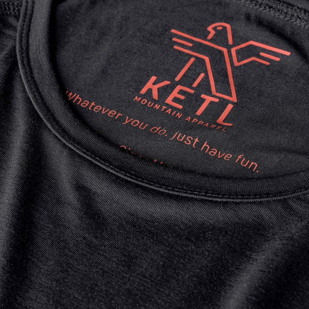 KETL Mtn Departed Featherweight Performance Travel Tee - Men's Athletic Lightweight Packable Short Sleeve Shirt Black