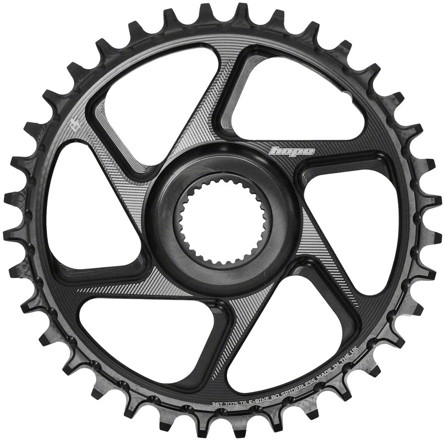 Hope Spiderless Chainring -  36T, R22,  Ebike,  Bosch,  Black Sale Finishline