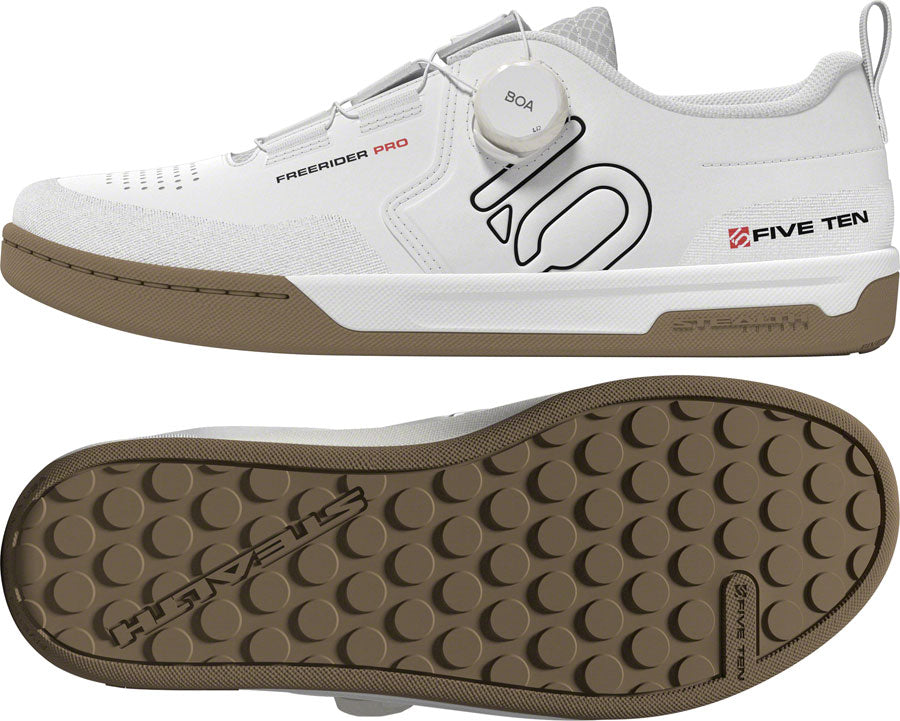 Five Ten Freerider Pro BOA Flat Shoes - Men's, FTWR White/Core Black/Red, 10