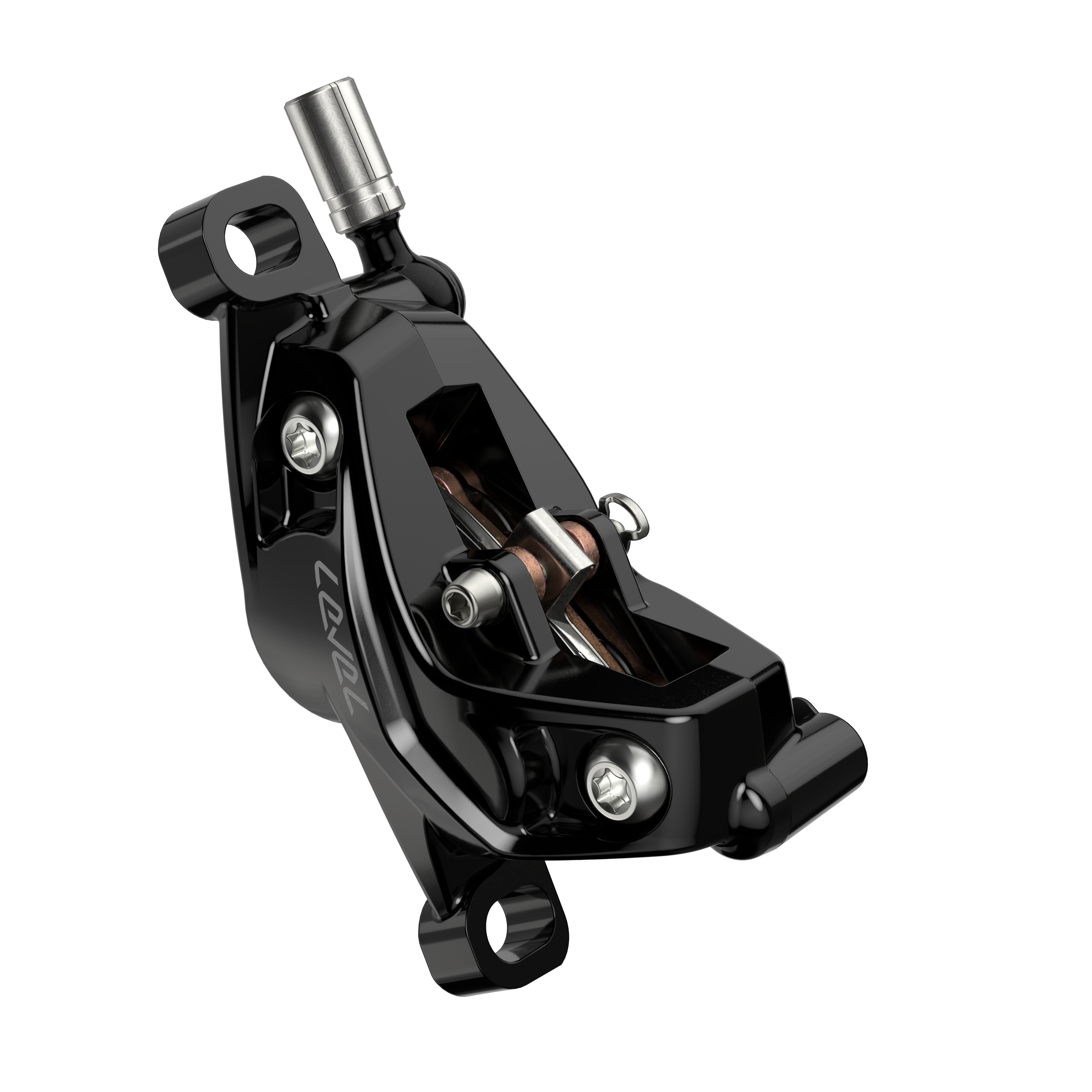 SRAM Level Silver Stealth Disc Brake Caliper Assembly - Front/Rear, Post Mount, 4-Piston, Black, C1 With Paypal Cheap Pice