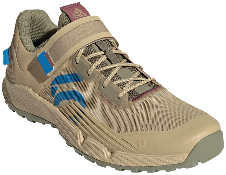 Five Ten Trailcross Mountain Clipless Shoes - Men's, Beige Tone/Blue Rush/Orbit Green, 10