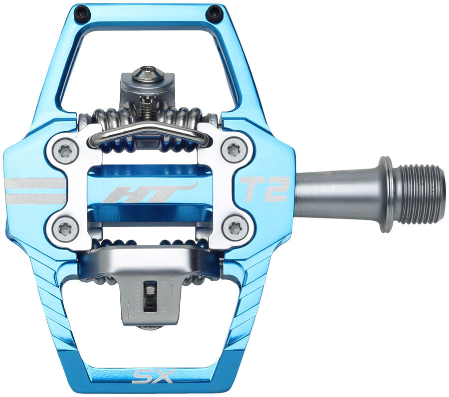 HT Components T2-SX Pedals - Dual Sided Clipless with Platform, Aluminum, 9/16, Marine Blue Sale Finishline