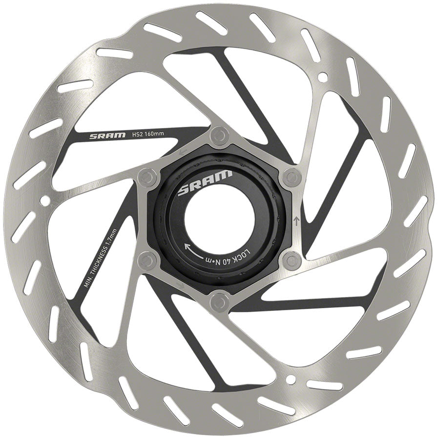 SRAM HS2 Disc Brake Rotor - 160mm, Center Lock, Rounded, Silver/Black Cheap Sale Ebay