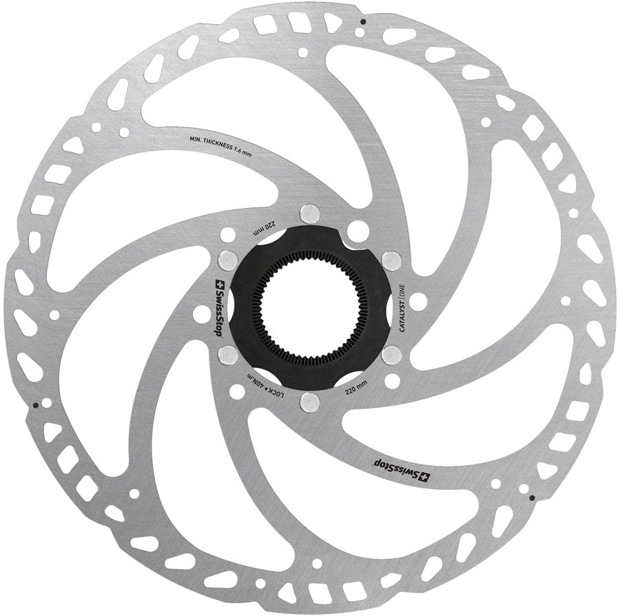 SwissStop Catalyst One Disc Rotor - 220mm, CenterLock, Silver Free Shipping Finishline