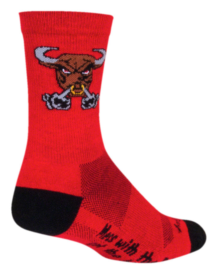 SockGuy Crew Bullish Socks - 6, Red, Small/Medium Clearance Tumblr