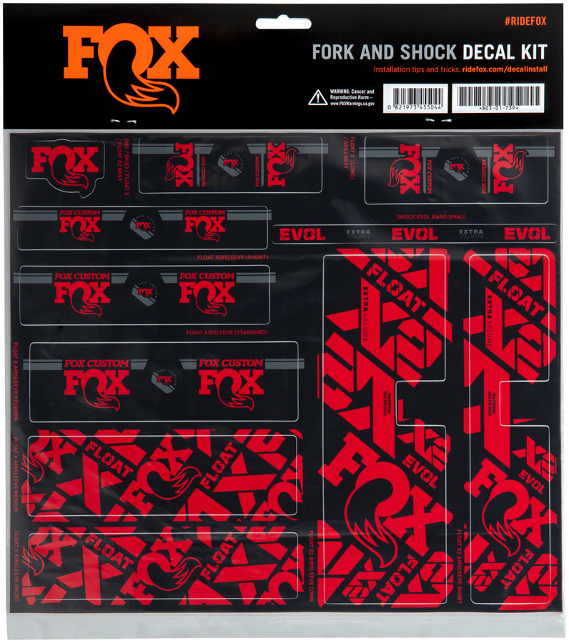 FOX Fork and Shock Decal Kit - Red Free Shipping 2025 New