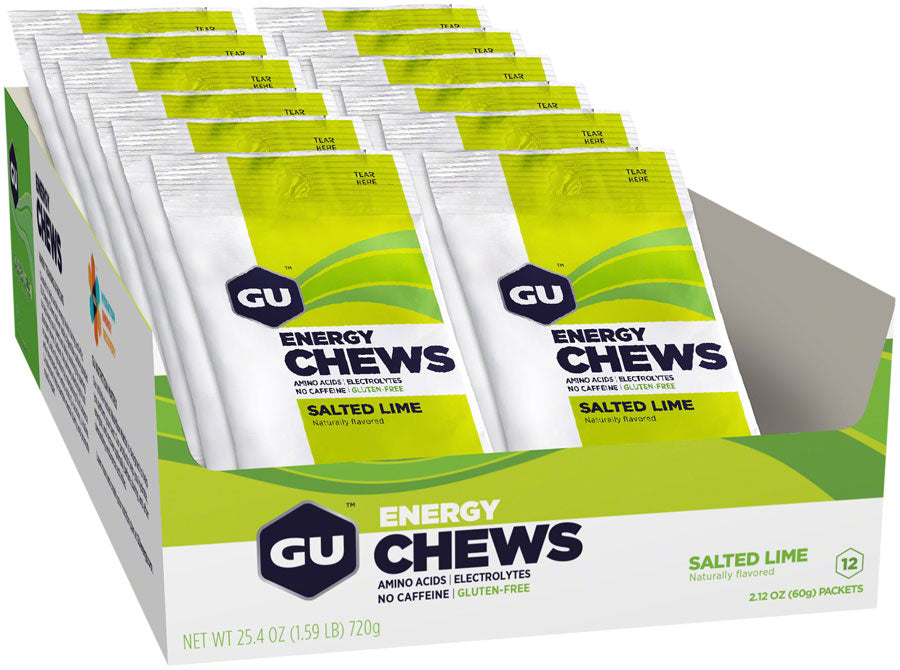 GU Energy Chews - Salted Lime, Box of 12 Bags Cheap 100% Original